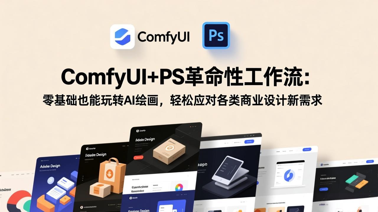 ComfyUI+PS革命性工作流：零基础也能玩转AI绘画，轻松应对各类商业设计新需求-星火轻创