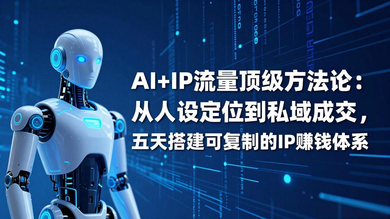 AI+IP顶级方法论：从人设定位到私域成交，五天搭建可复制的IP赚钱体系-星火轻创