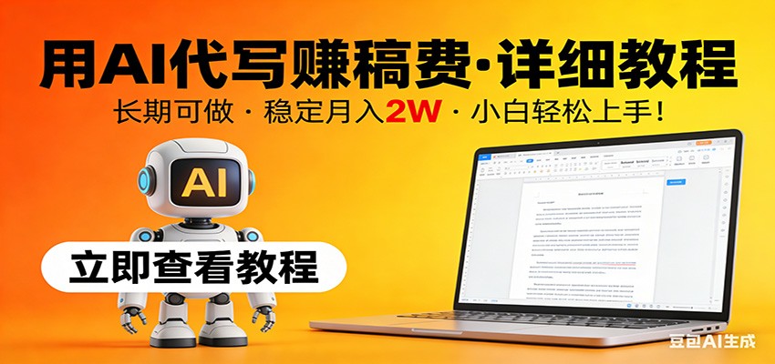 用AI代写赚稿费，详细教程，长期可做，稳定月入2W，小白轻松上手！-星火轻创