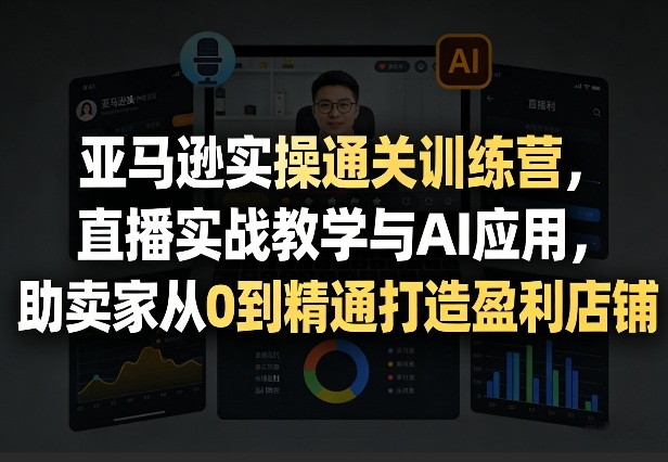 亚马逊实操通关训练营，直播实战教学与AI应用，助卖家从0到精通打造盈利店铺(更新3月)-星火轻创