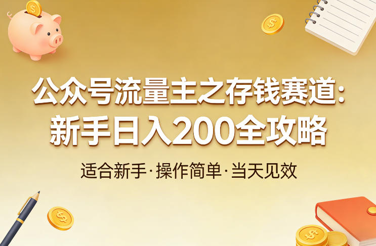 公众号流量主之存钱赛道，贴合当下需求，适合新手，一天收益2张-星火轻创