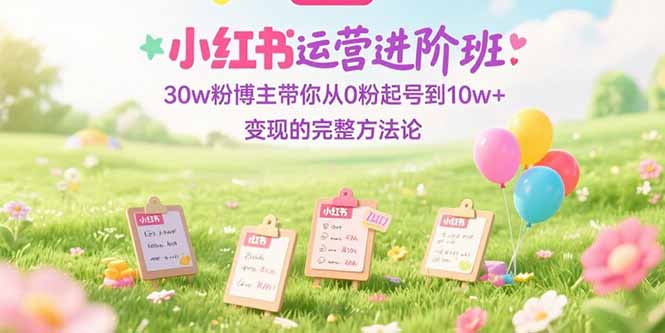 小红书运营进阶班：30w粉博主带你从0粉起号到10w+变现的完整方法论-星火轻创