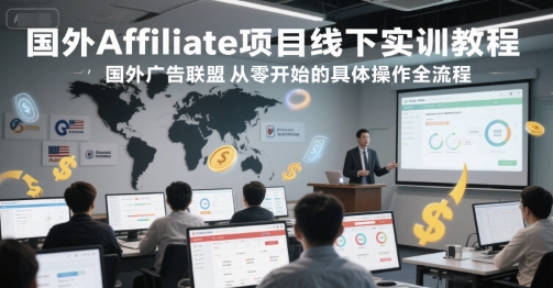 国外Affiliate项目线下实训教程，国外广告联盟从零开始的具体操作全流程-星火轻创