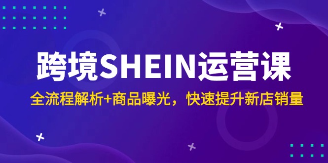 跨境SHEIN运营课，全流程解析+商品曝光，快速提升新店销量-星火轻创