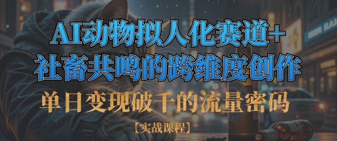 单日变现破千的流量密码，AI动物拟人化赛道+社畜共鸣的跨维度创作-星火轻创