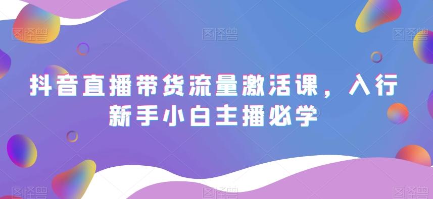 抖音直播带货流量激活课，入行新手小白主播必学-星火轻创