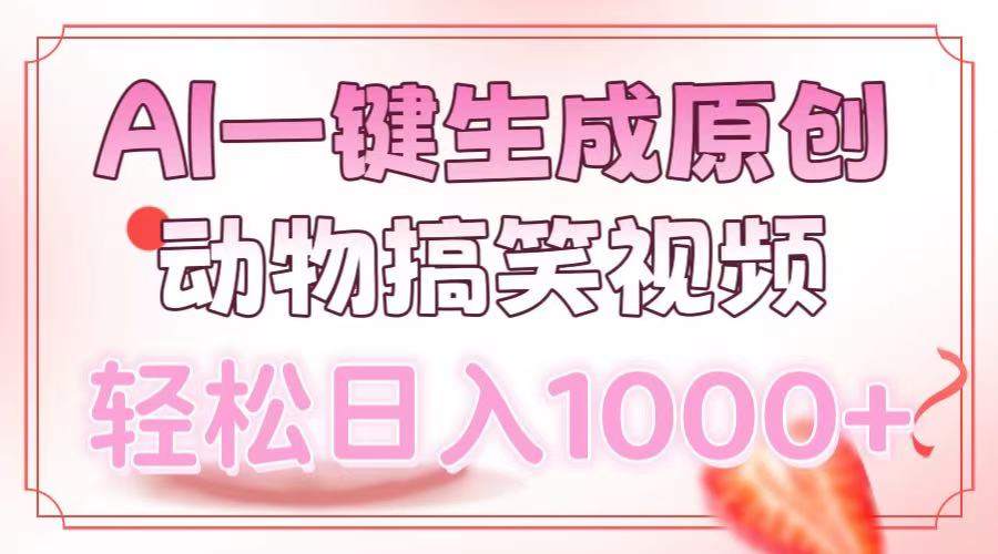 AI一键生成原创动物搞笑视频，轻松日入1000+-星火轻创