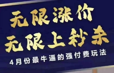 4月12号拼多多线上课，无限涨价，无限上秒杀，4月份最牛逼的强付费玩法-星火轻创