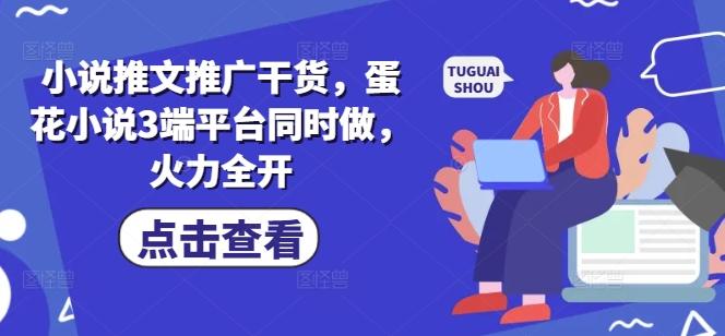 小说推文推广干货，蛋花小说3端平台同时做，火力全开-星火轻创