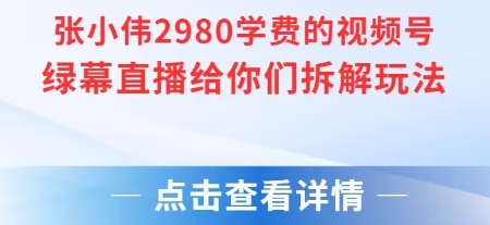 张小伟2980付费额视频号绿幕直播给你们拆解玩法-小艾项目网