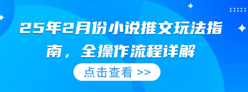 25年2月份小说推文玩法指南，全操作流程详解-星火轻创