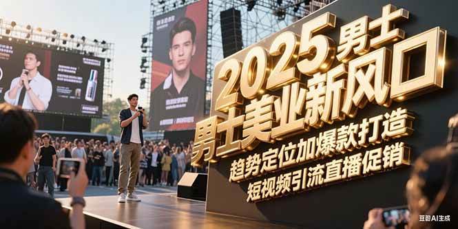 2025男士美业新风口，趋势定位加爆款打造，短视频引流直播促销-星火轻创