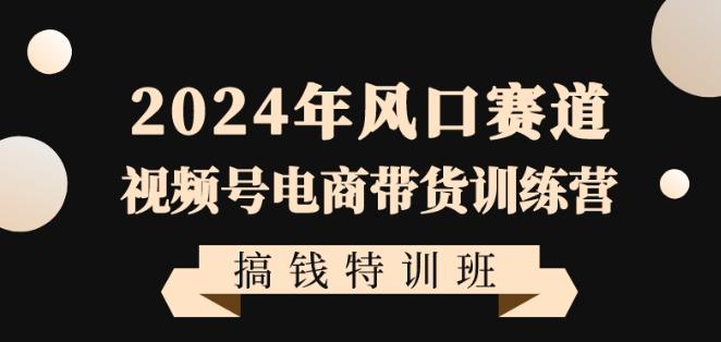 2024年风口赛道视频号电商带货训练营搞钱特训班，带领大家快速入局自媒体电商带货-星火轻创