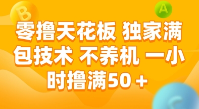 零撸天花板，独家满包技术，不用养机，一小时撸满50+，收益稳定【揭秘】-星火轻创