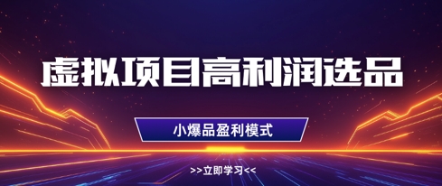 虚拟项目高利润选品方法，做好单店利润1W+，可多店倍增利润-星火轻创