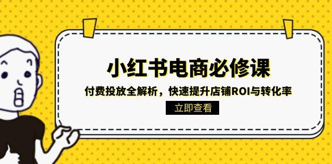 小红书电商必修课：付费投放全解析，快速提升店铺ROI与转化率-星火轻创