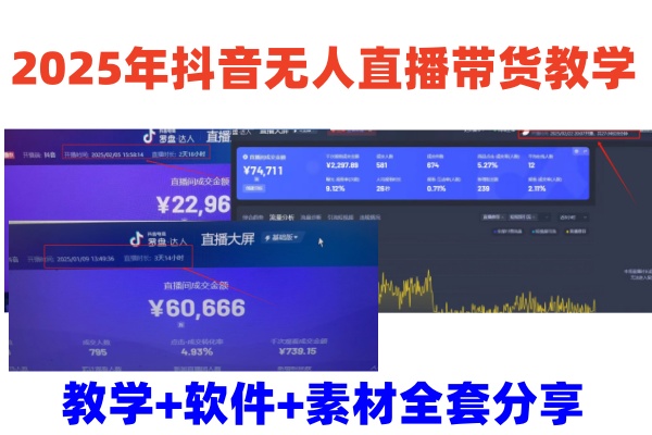 2025年抖音无人直播带货教学，从0到1全程干货快速撸金-星火轻创