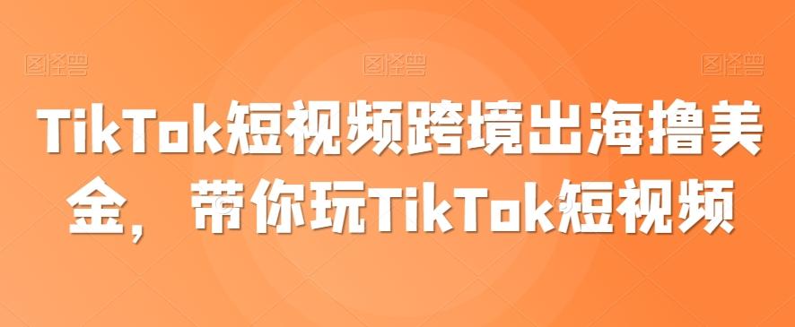 TikTok短视频跨境出海撸美金，带你玩TikTok短视频-星火轻创