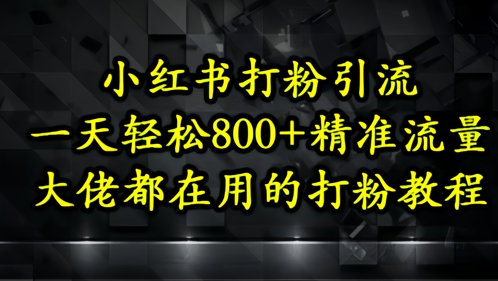 小红书打粉引流，一天轻松500+精准流量，大佬都在用的打粉教程-星火轻创
