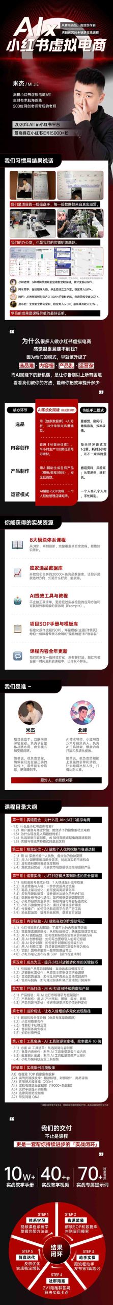 单号月收3w+，小红书低成本搞钱课《AI×小红书虚拟电商》全套-星火轻创
