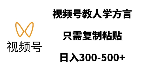 视频号教人学方言，只需复制粘贴，日入多张-星火轻创