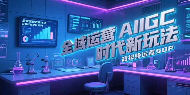 全域运营AIGC时代新玩法，文案封面设计公式，短视频运营SOP-星火轻创