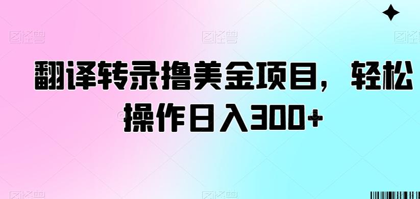 翻译转录撸美金项目，轻松操作日入300+【揭秘】-星火轻创