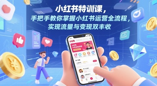 小红书特训课，手把手教你掌握小红书运营全流程，实现流量与变现双丰收-星火轻创