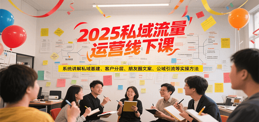 2025私域流量运营线下课，系统讲解私域基建/客户分层/朋友圈文案/公域引流等实操方法-星火轻创