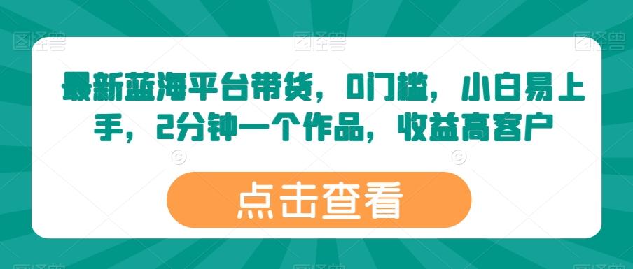 最新蓝海平台带货，0门槛，小白易上手，2分钟一个作品，收益高【揭秘】-星火轻创