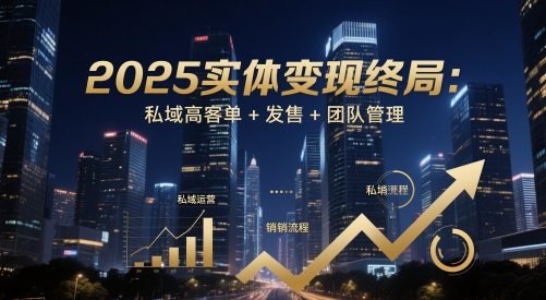 2025实体变现终局：私域高客单+发售+团队管理-星火轻创