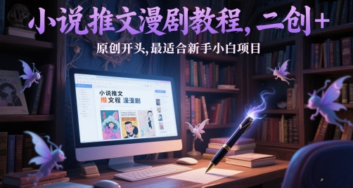 小说推文漫剧教程，二创+原创开头，最适合新手小白项目-星火轻创