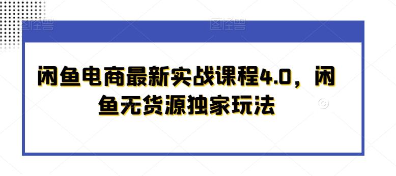 闲鱼电商最新实战课程4.0，闲鱼无货源独家玩法-星火轻创