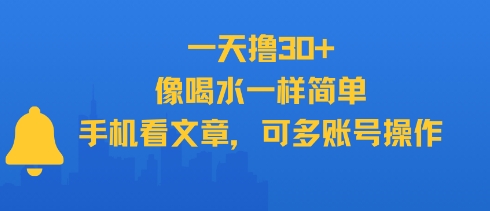 一天撸30+，像喝水一样简单，手机看文章，可多账号操作-星火轻创