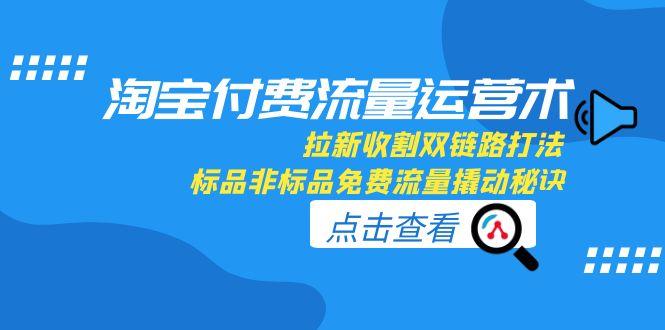 淘宝付费流量运营术，拉新收割双链路打法，标品非标品免费流量撬动秘诀-星火轻创