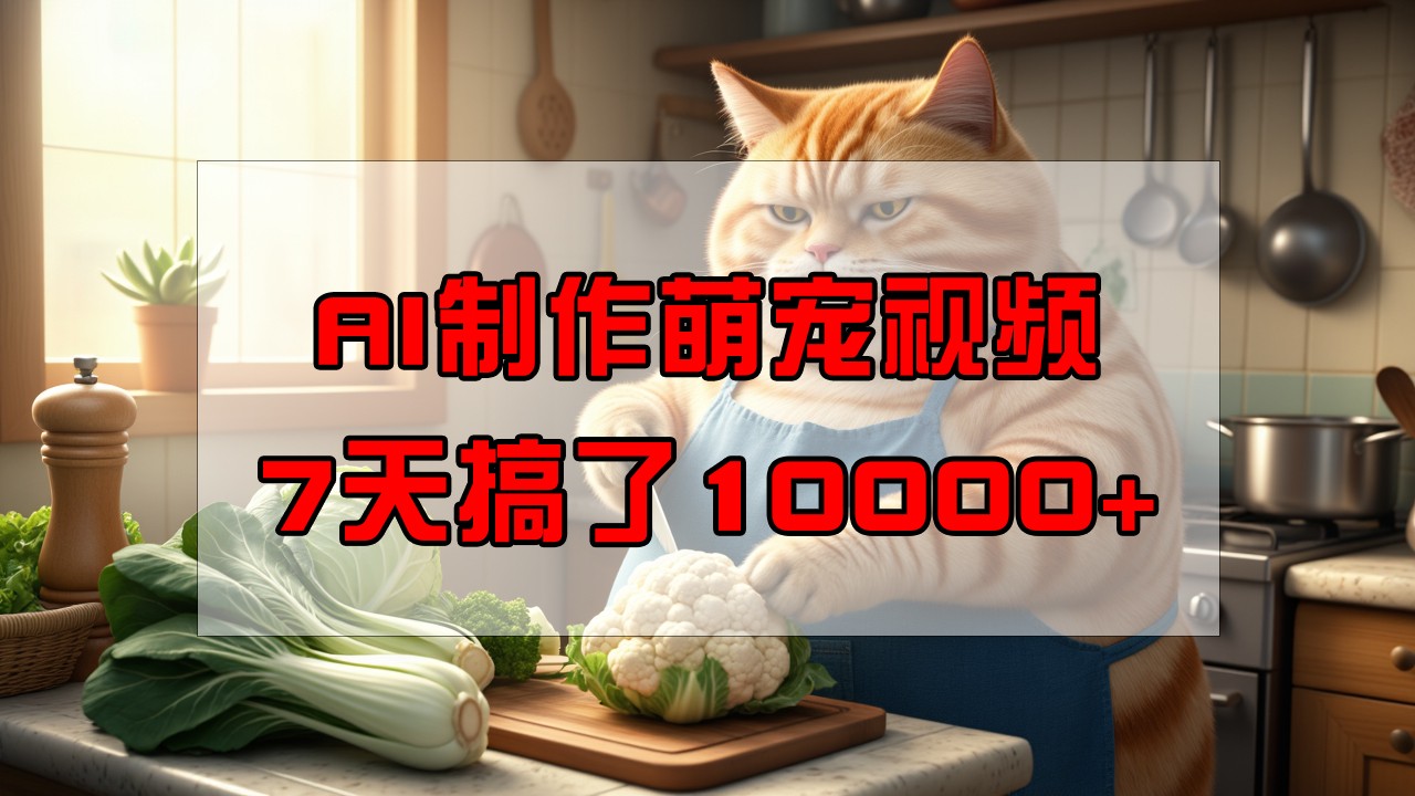 靠AI制作萌宠视频，7天搞了1万+，操作简单门槛低，有手机就行-星火轻创