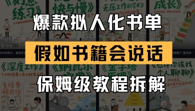 最新爆款拟人化书单玩法，假如书籍会说话，保姆级教程-星火轻创