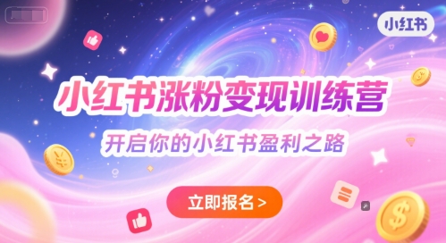 小红书涨粉变现训练营，开启你的小红书盈利之路-星火轻创