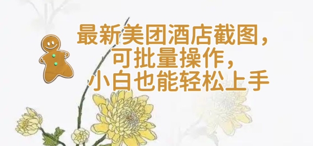 【轻云】最新美团酒店截图，可批量操作，小白也能轻松上手-星火轻创