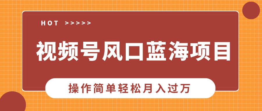 视频号风口蓝海项目，中老年人的流量密码，操作简单轻松月入过万-星火轻创