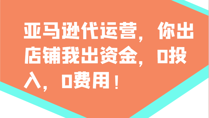 亚马逊代运营，你出店铺我出资金，0投入，0费用，无责任每天300分红，赢亏我承担-星火轻创