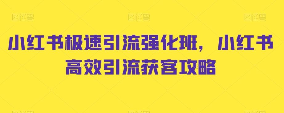 小红书极速引流强化班，小红书高效引流获客攻略-星火轻创