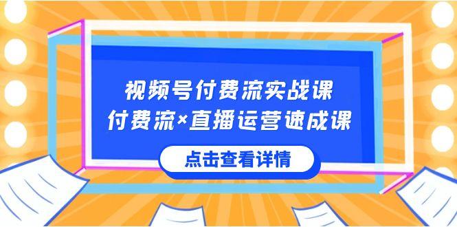 视频号付费流实战课，付费流×直播运营速成课，让你快速掌握视频号核心运营技能-星火轻创