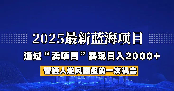 2025年蓝海项目,如何通过“网创项目”日入2000+-星火轻创