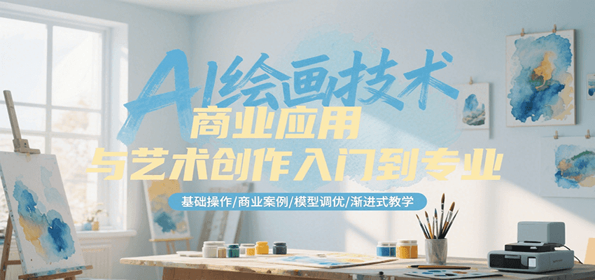 AI绘画技术商业应用与艺术创作入门到专业,基础操作/商业案例/模型调优/渐进式教学-星火轻创