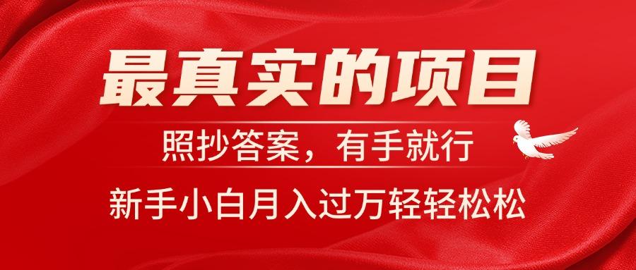 最真实的项目，照抄答案，有手就行，新手小白月入过万轻轻松松-星火轻创