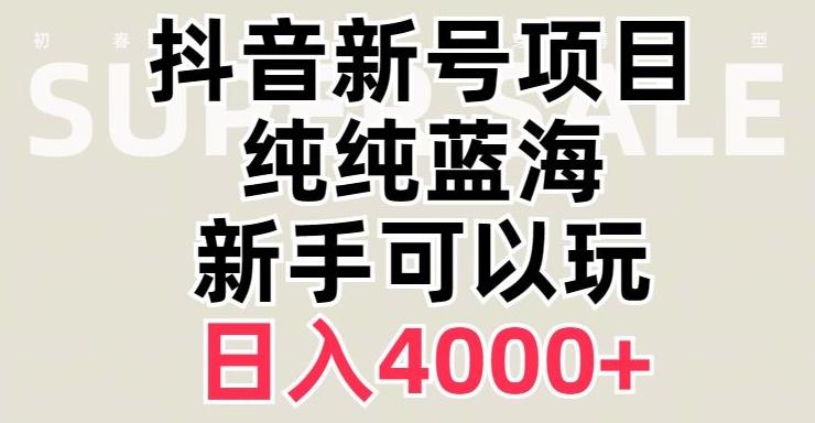 抖音蓝海赛道，必须是新账号，日入4000+【揭秘】-星火轻创