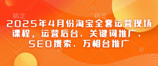 2025年4月份淘宝全套运营现场课程，运营后台、关键词推广、SEO搜索、万相台推广-星火轻创