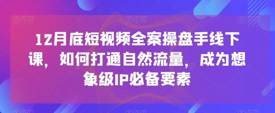 12月底短视频全案操盘手线下课，如何打通自然流量，成为想象级IP必备要素-星火轻创