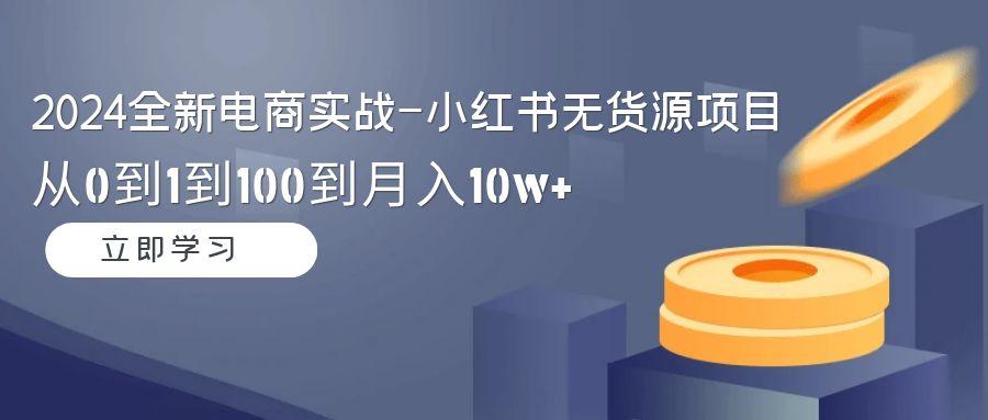 2024全新电商实战-小红书无货源项目：从0到1到100到月入10w+-星火轻创